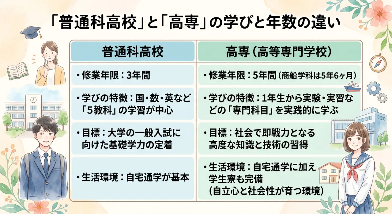呉高専・広島商船ってどんな学校？データで見る高専の魅力と普通科の違い